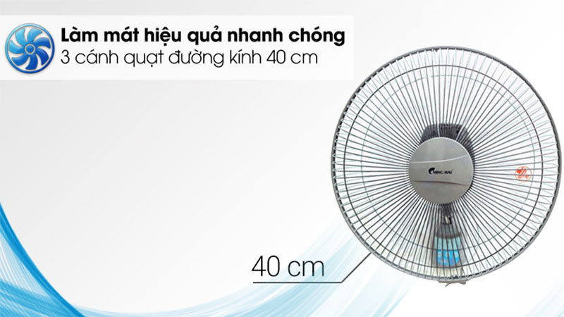 Quạt treo tường điều khiển từ xa Ching Hai W615A - Hàng chính hãng