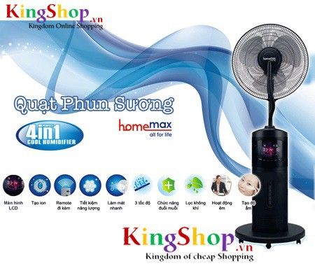 Quạt phun sương Homemax HMQS-HB05 - Thương hiệu Mã lai - Hàng chính hãng