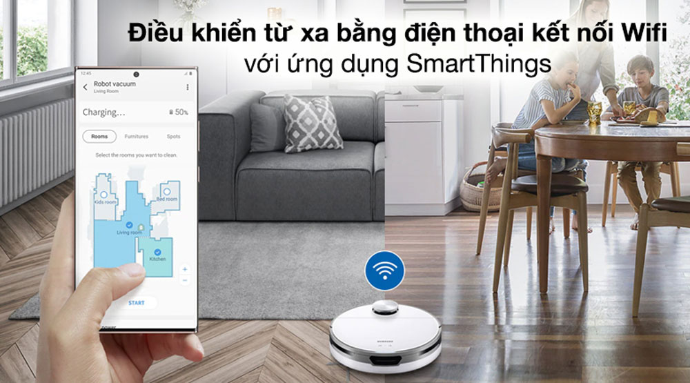 Robot hút bụi Samsung Jet Bot+ VR30T85513W  - Hàng chính hãng