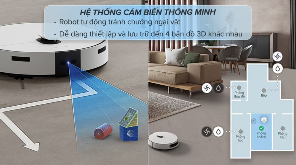 Robot hút lau nhà Samsung Bespoke VR7MD96514G/SV - Hàng chính hãng