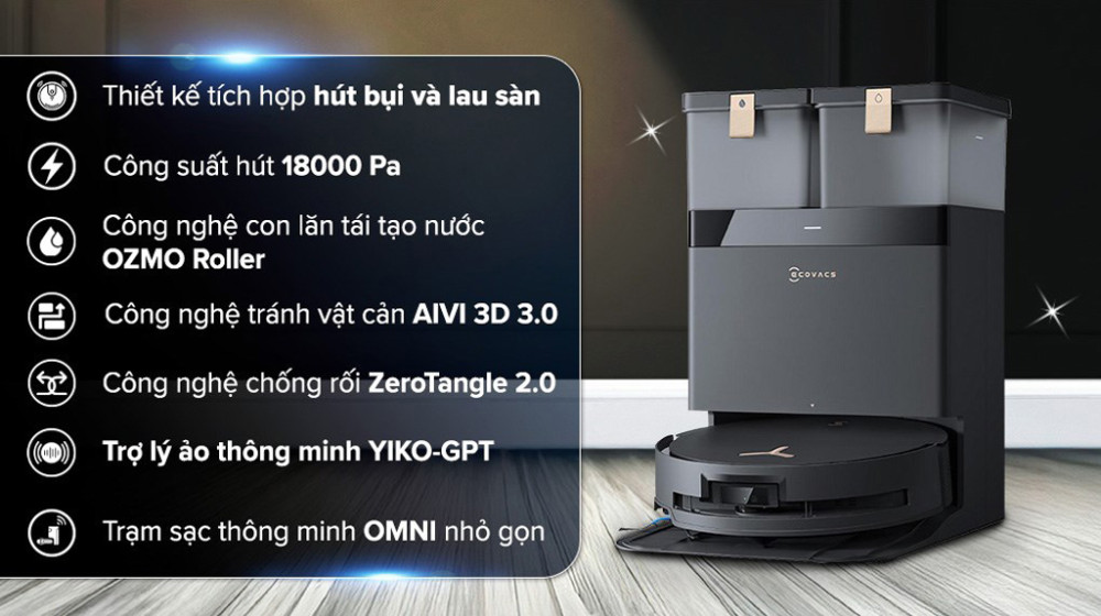 Robot hút bụi lau nhà Ecovacs X8 PRO OMNI - Hàng chính hãng