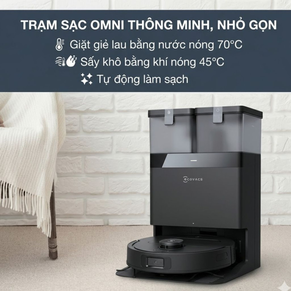 Robot hút bụi lau nhà Ecovacs Deebot T50 PRO OMNI - Hàng chính hãng