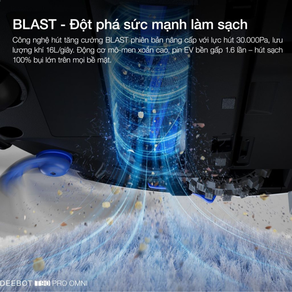 Robot hút bụi lau nhà Ecovacs Deebot T90 Pro Omni - Hàng chính hãng