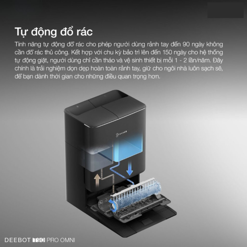 Robot hút bụi lau nhà Ecovacs Deebot T90 Pro Omni - Hàng chính hãng