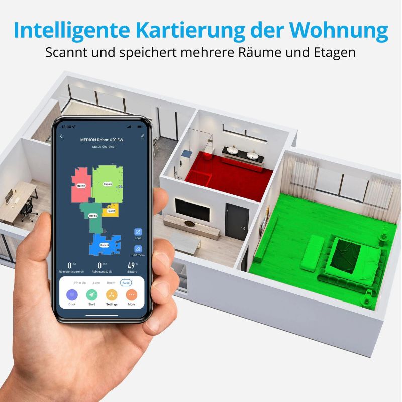 Robot hút bụi lau nhà Medion X21-SW - Hàng chính hãng