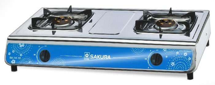 Bếp gas Inox Sakura SH-706SB - Hàng chính hãng