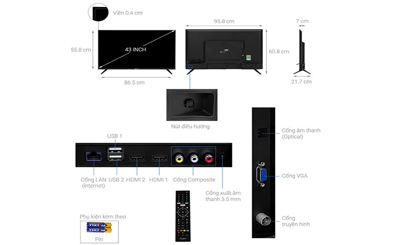 Smart Tivi Casper 43 inch 43FX5200 - Hàng chính hãng