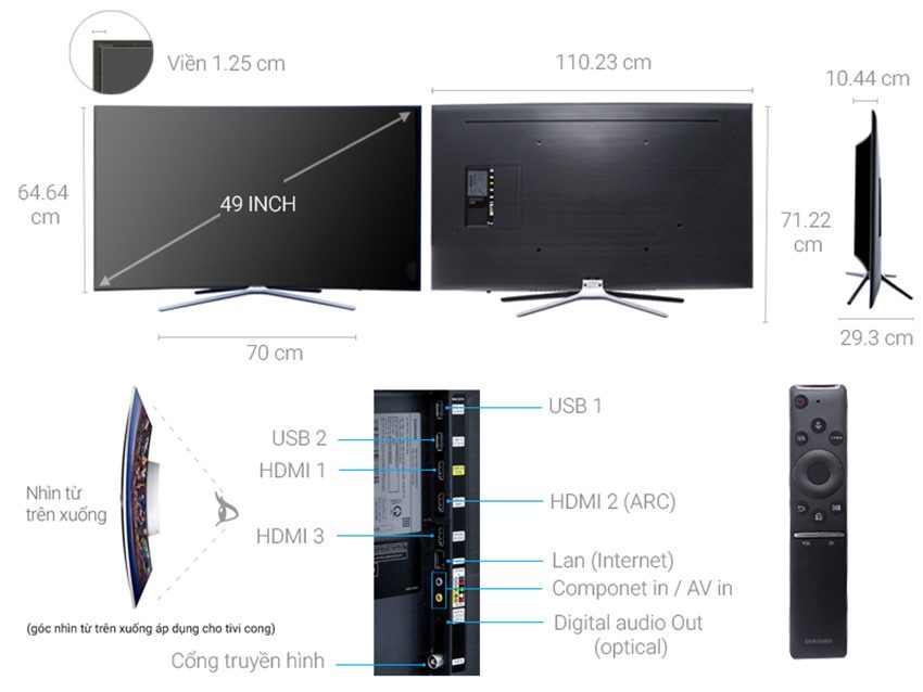 Smart Tivi Cong Samsung UA49M6300 - Hàng chính hãng