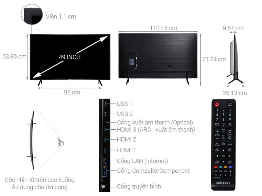 Smart Tivi Cong Samsung UA49NU7300 - Hàng chính hãng