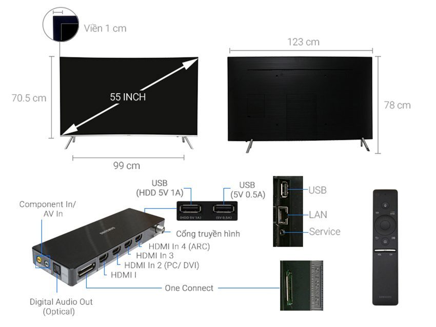 Smart Tivi Cong Samsung UA55MU8000 - Hàng chính hãng