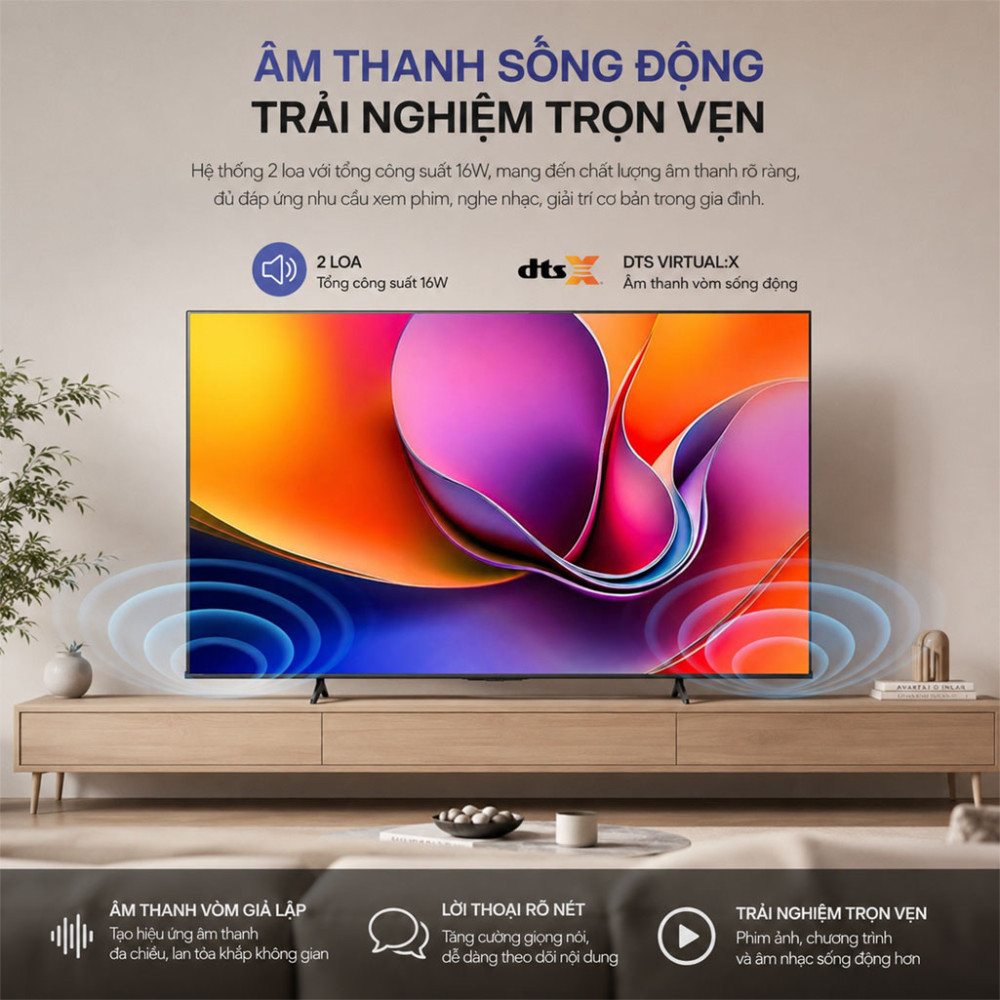 Smart Tivi Hisense 4K 58 inch 58A6Q - Hàng chính hãng