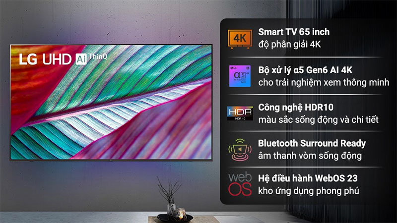Smart Tivi LG 4K 65 inch 65UR7550PSC - Hàng chính hãng