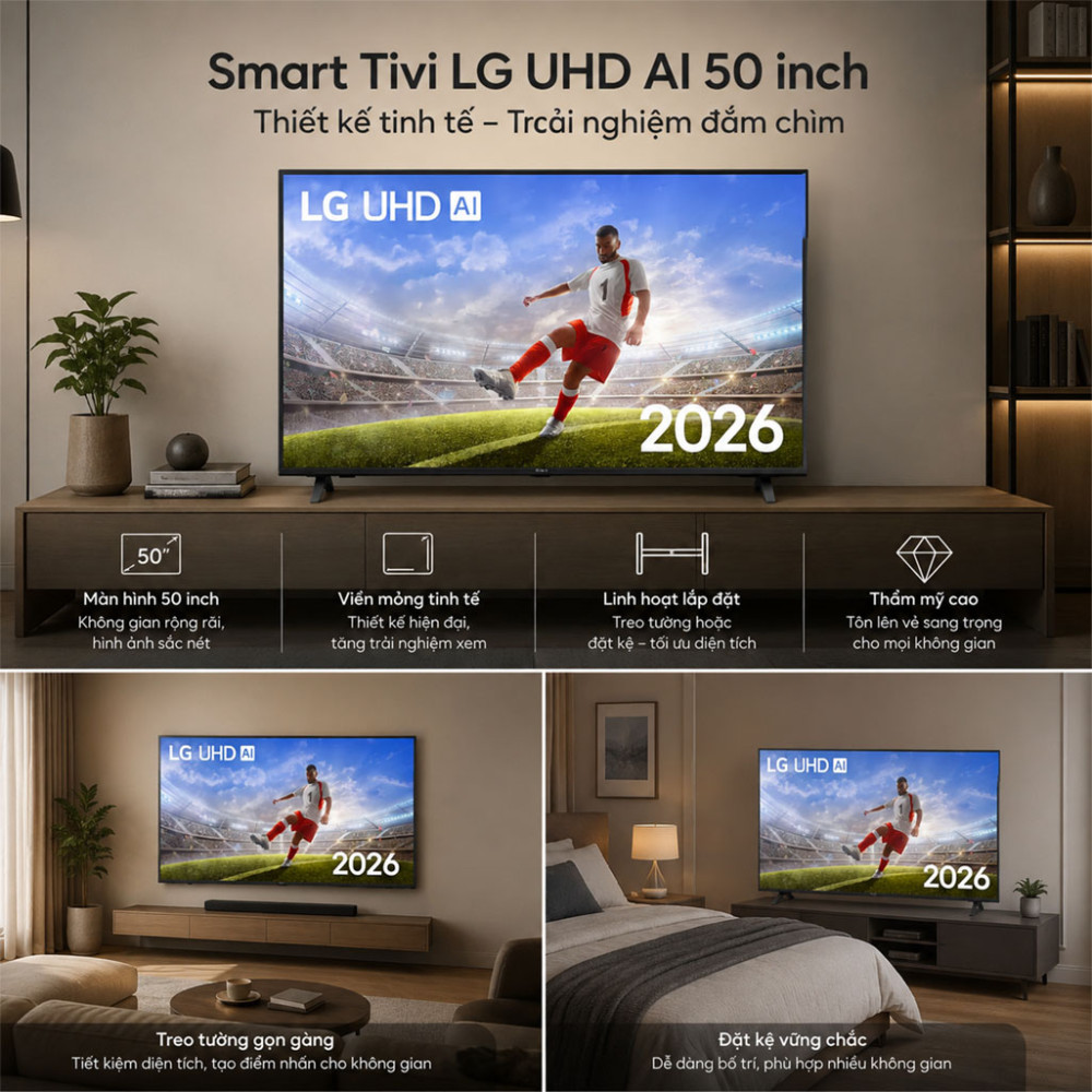 Smart Tivi LG UHD AI 4K 50 inch 50UA8055PSA - Hàng chính hãng