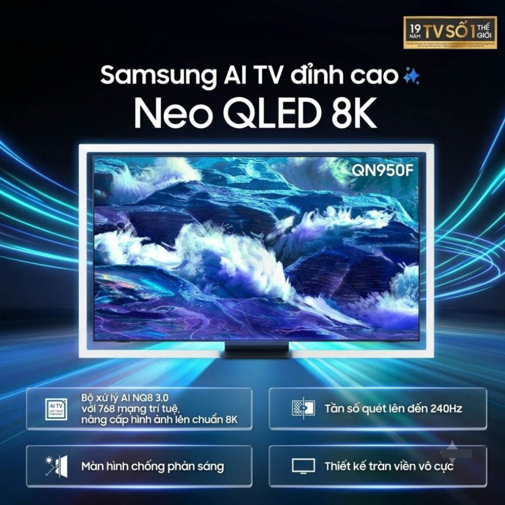 Smart Tivi Neo QLED Samsung AI 8K 85 inch QA85QN950F - Hàng chính hãng