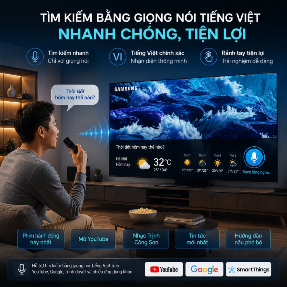 Smart Tivi Neo QLED Samsung AI 8K 85 inch QA85QN950F - Hàng chính hãng