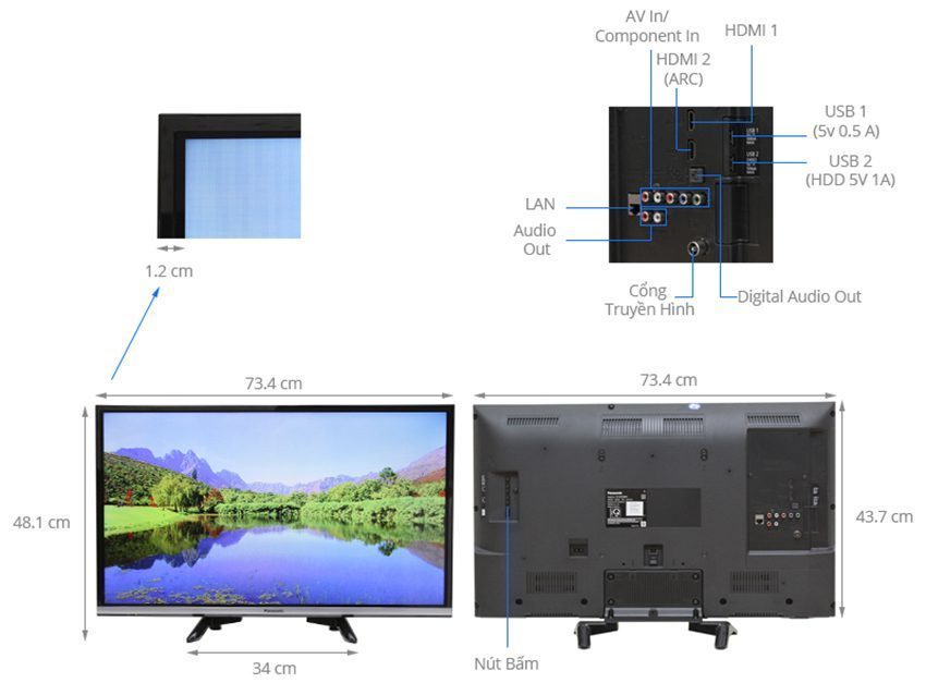 Smart Tivi Panasonic TH-32DS500V - Hàng chính hãng