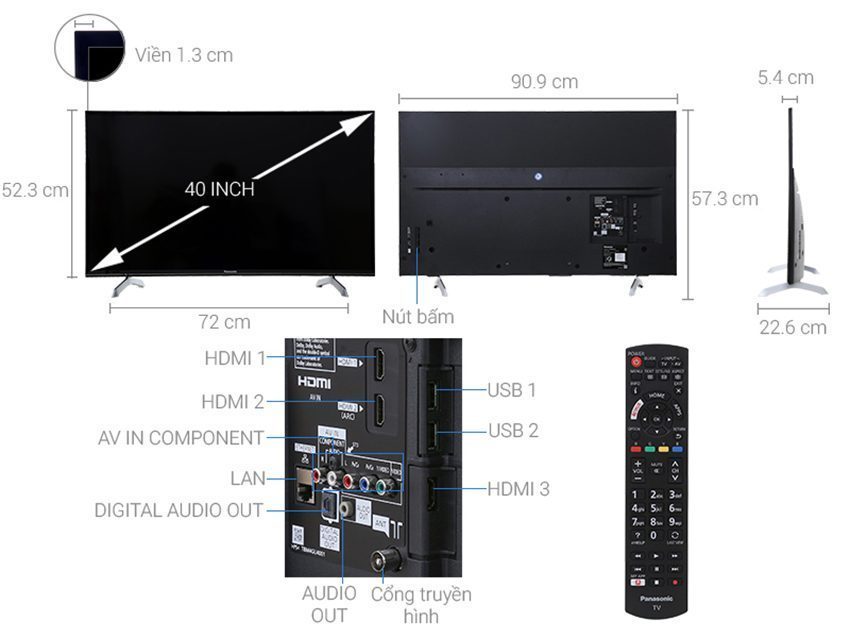 Smart Tivi Panasonic TH-40ES501V - Hàng chính hãng