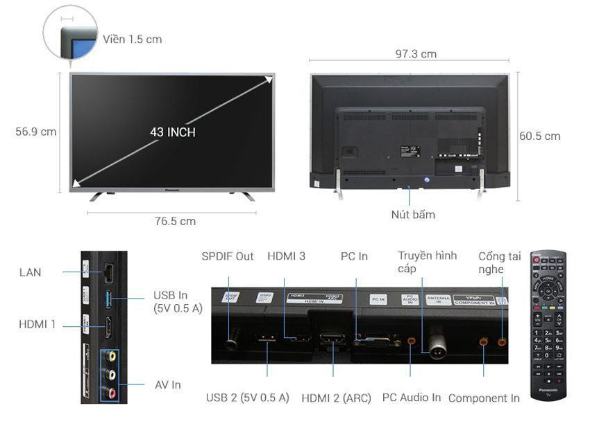 Smart Tivi Panasonic TH-43DX400V - Hàng chính hãng
