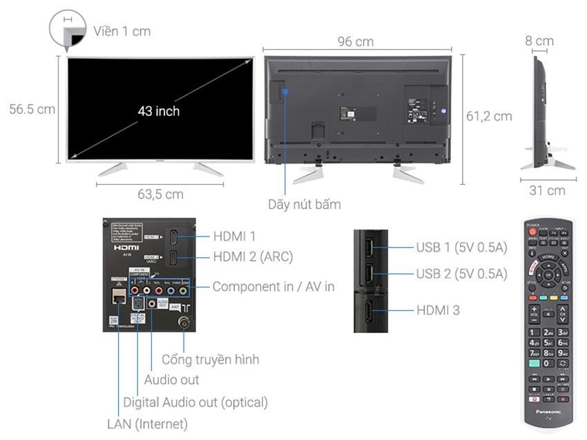 Smart Tivi Panasonic TH-43ES630V - Hàng chính hãng