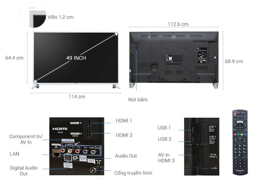 Smart Tivi Panasonic TH-49DS630V - Hàng chính hãng