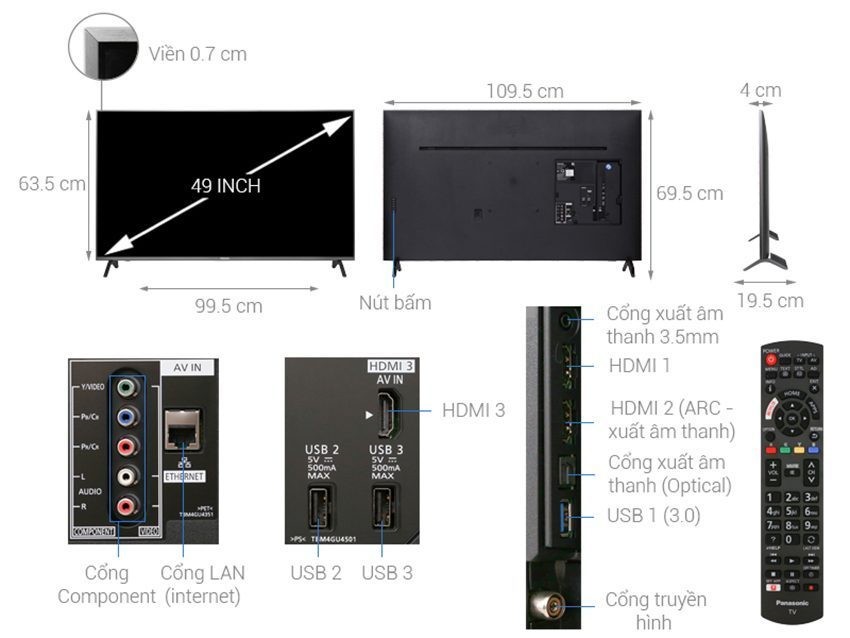 Smart Tivi Panasonic TH-49FX700V - Hàng chính hãng