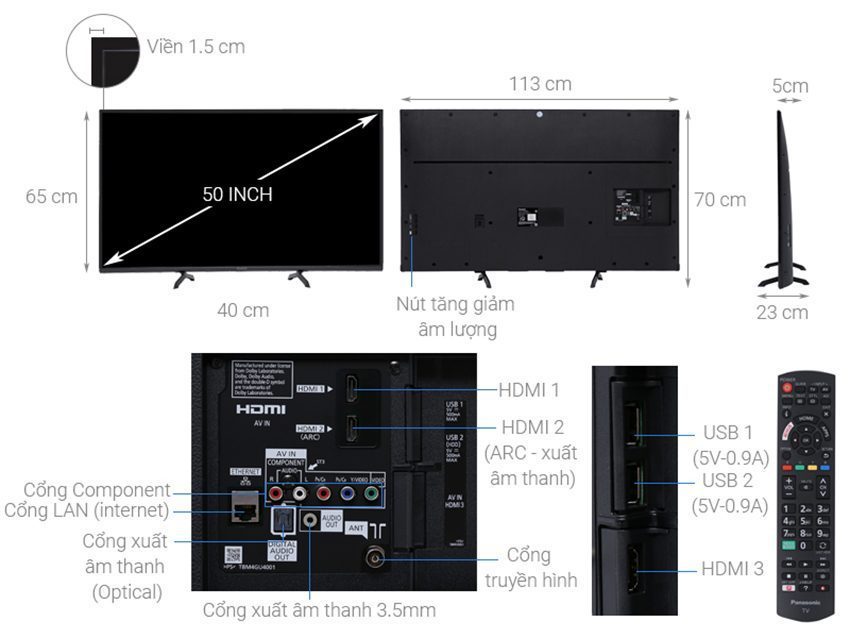 Smart Tivi Panasonic TH-50FS500V - Hàng chính hãng