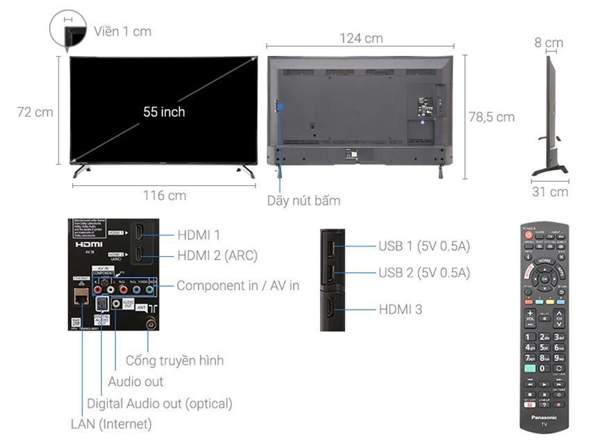 Smart Tivi Panasonic TH-55ES500V - Hàng chính hãng