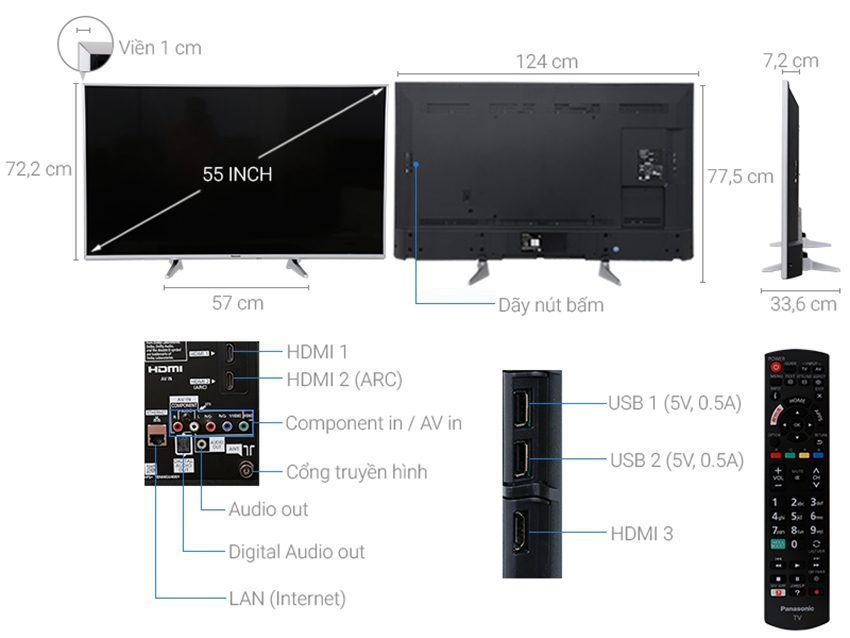 Smart Tivi Panasonic TH-55ES630V - Hàng chính hãng