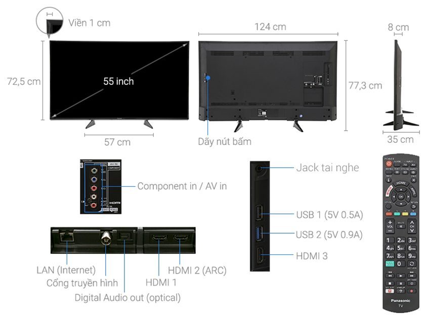 Smart Tivi Panasonic TH-55EX600V - Hàng chính hãng