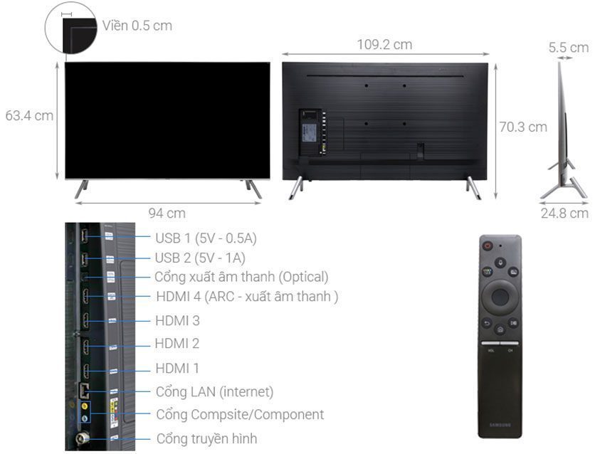 Smart Tivi QLED Samsung QA49Q6FN - Hàng chính hãng