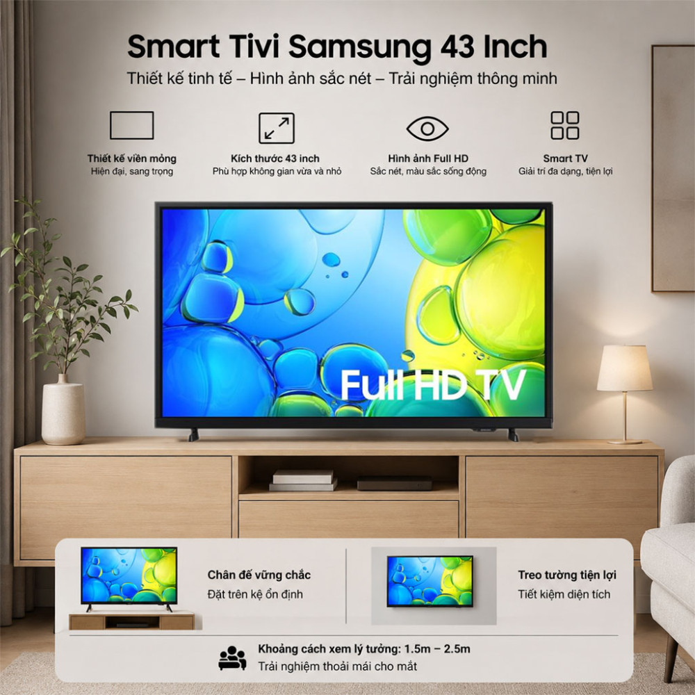 Smart Tivi Samsung FHD 43 inch UA43F6000F - Hàng chính hãng