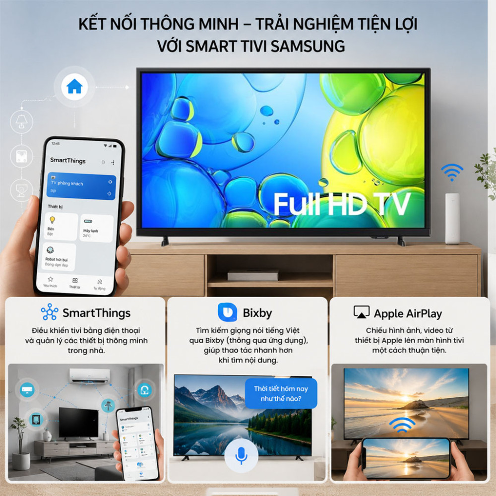 Smart Tivi Samsung FHD 43 inch UA43F6000F - Hàng chính hãng