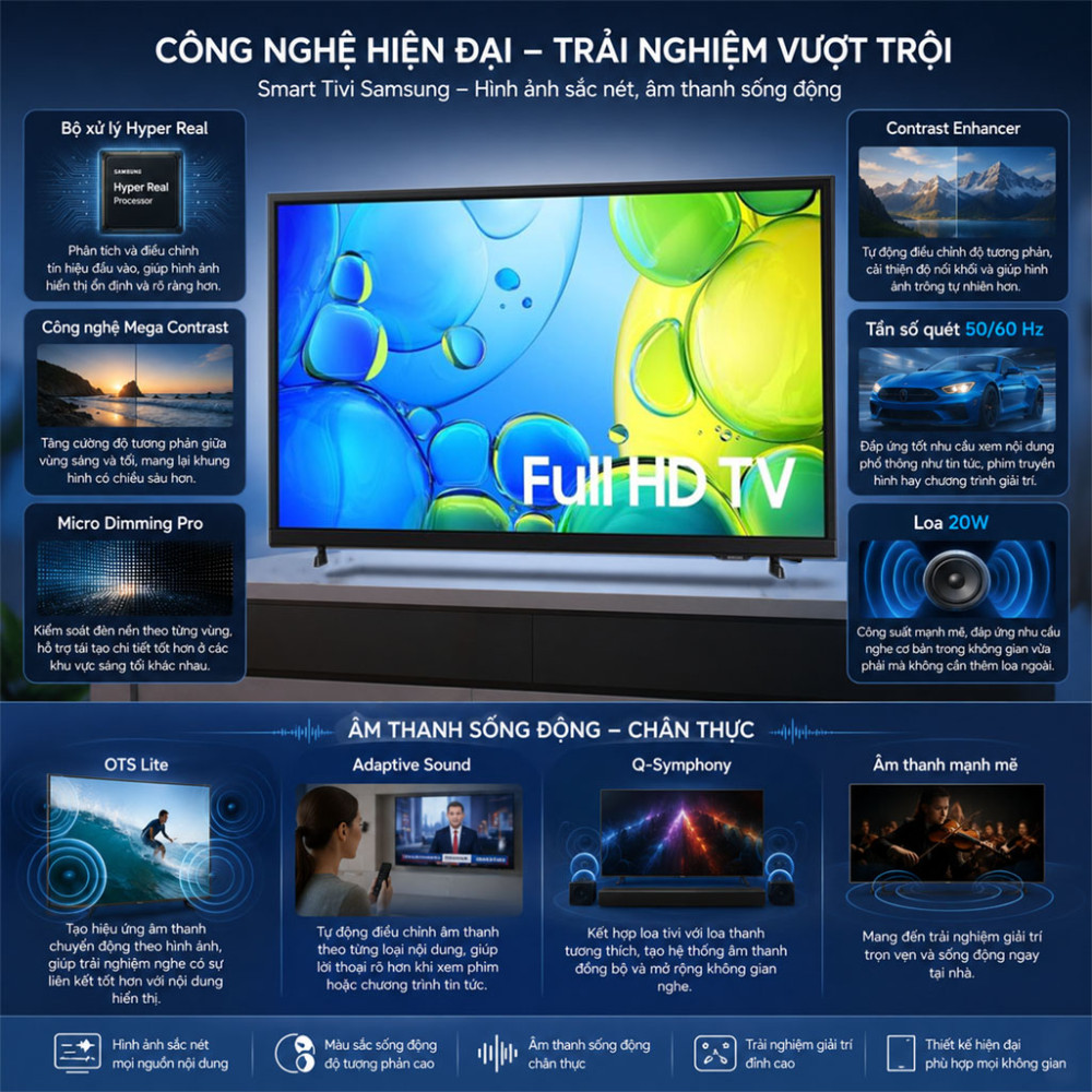Smart Tivi Samsung FHD 43 inch UA43F6000F - Hàng chính hãng