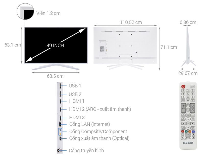Smart Tivi Samsung UA49N5510 - Hàng chính hãng