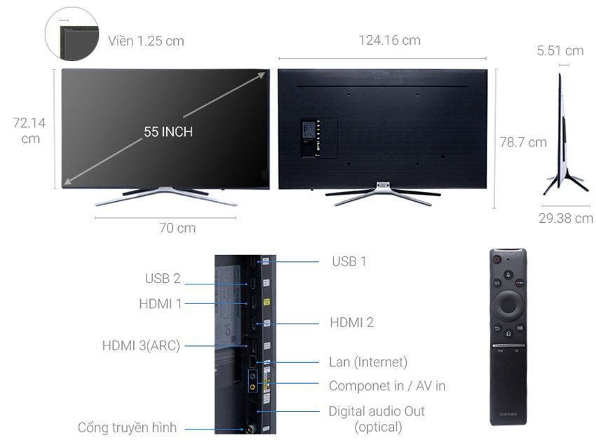 Smart Tivi Samsung UA55M5500 - Hàng chính hãng