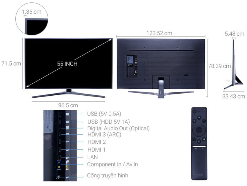 Smart Tivi Samsung UA55MU6400 - Hàng chính hãng