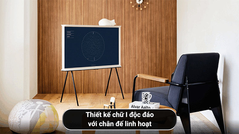 Smart Tivi kiểu chữ I có chân The Serif QLED Samsung 4K 55 inch QA55LS01BB - Hàng chính hãng