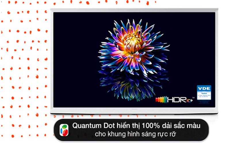 Smart Tivi kiểu chữ I có chân The Serif QLED Samsung 4K 55 inch QA55LS01BB - Hàng chính hãng