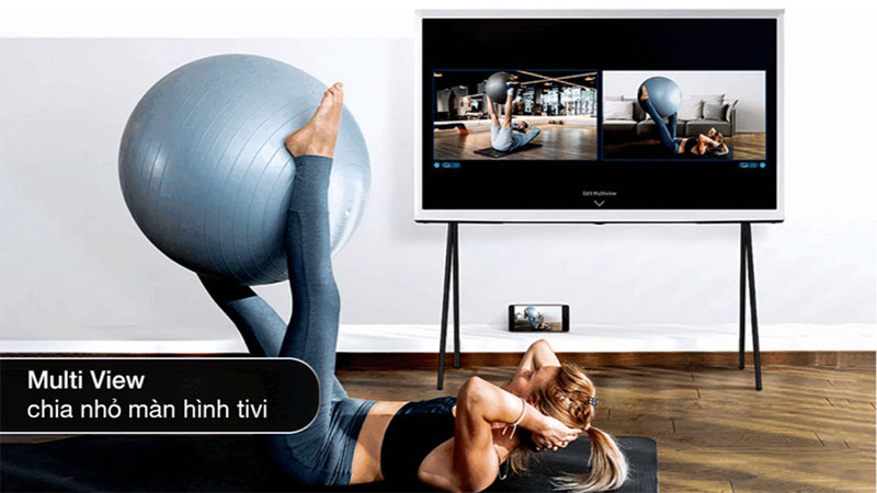 Smart Tivi kiểu chữ I có chân The Serif QLED Samsung 4K 55 inch QA55LS01BB - Hàng chính hãng