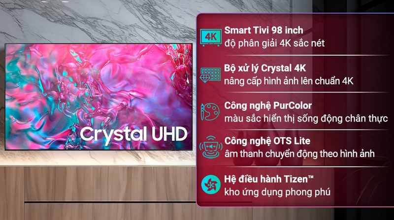 Smart Tivi 4K 98 inch Samsung UA98DU9000 - Hàng chính hãng