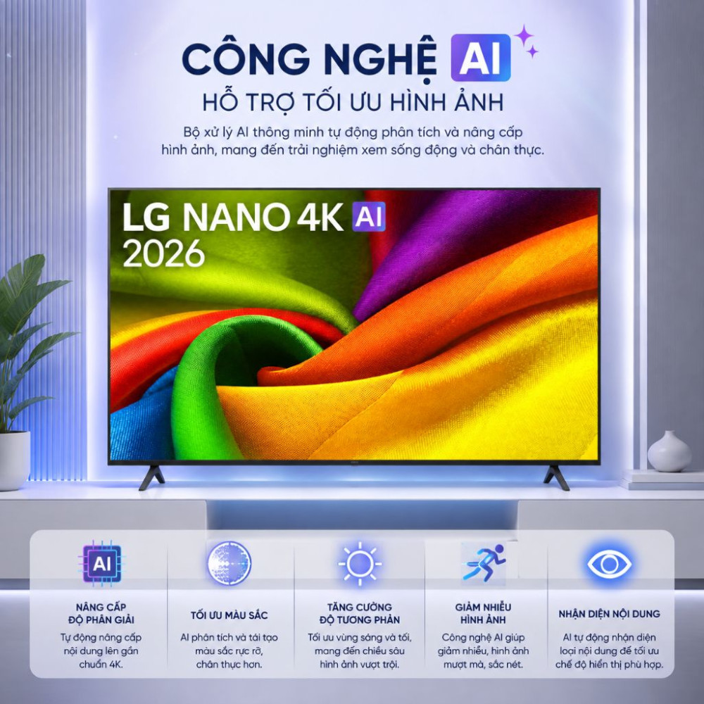Smart tivi LG AI 4K 65 inch 65NU855BPSA - Hàng chính hãng