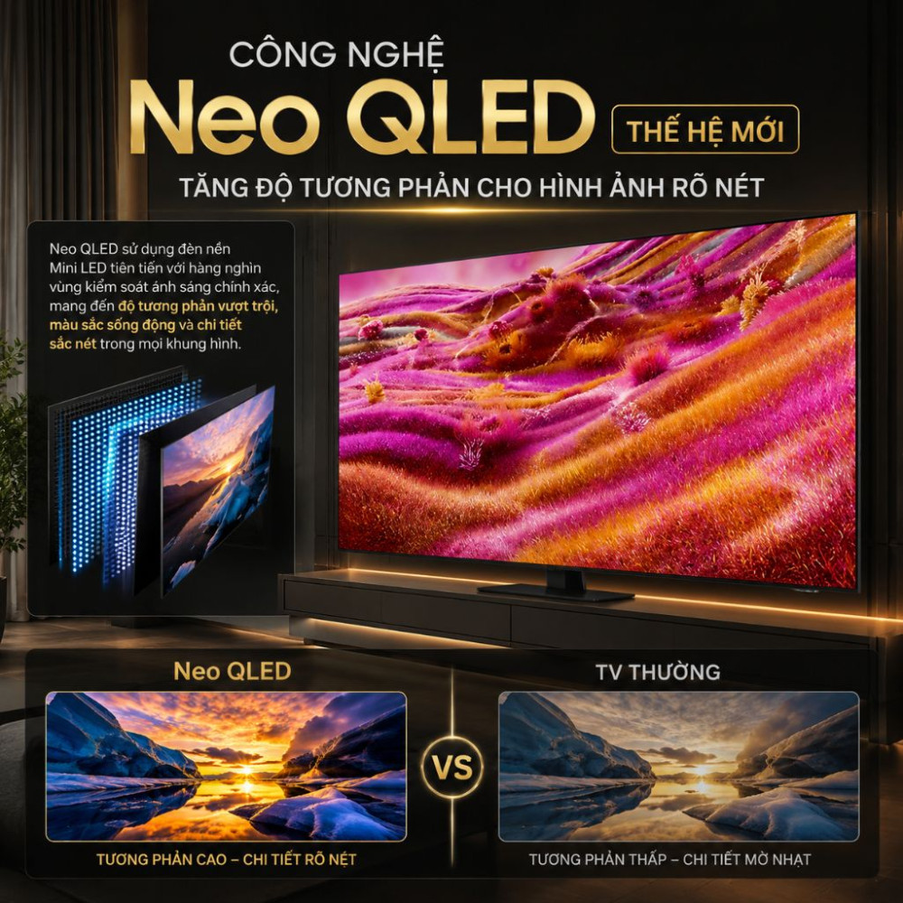 Smart Tivi Neo QLED Samsung AI 4K 98 inch QA98QN90F - Hàng chính hãng