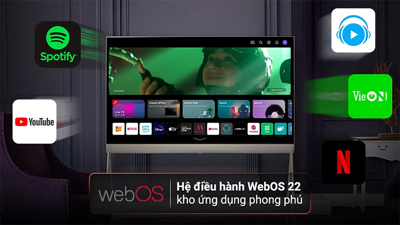 Smart tivi OLED Evo Posé LG 4K 55 inch 55LX1QPSA - Hàng chính hãng