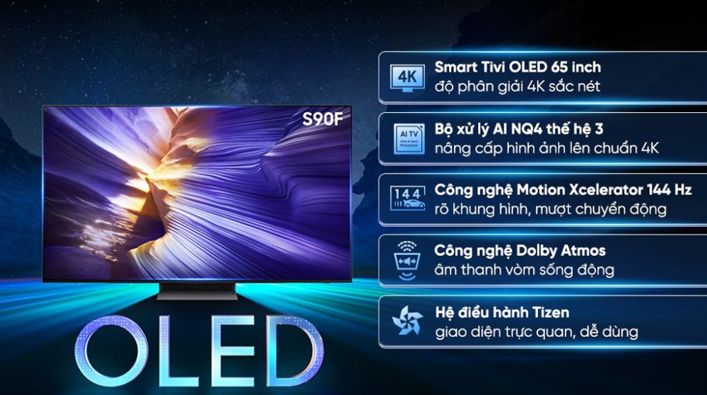 Smart Tivi Oled Samsung AI 4K 65 inch QA65S90F - Hàng chính hãng