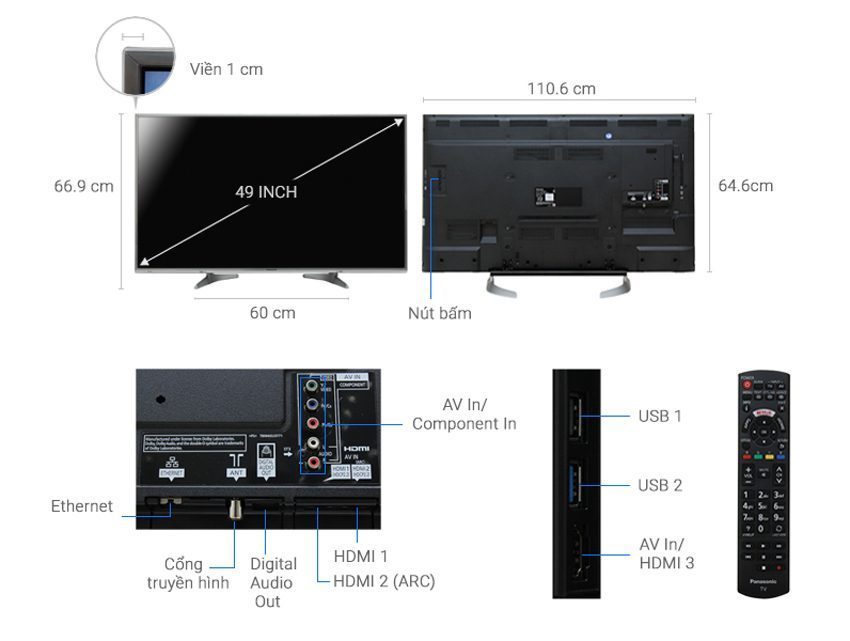 Smart Tivi Panasonic TH-49DX650V - Hàng chính hãng