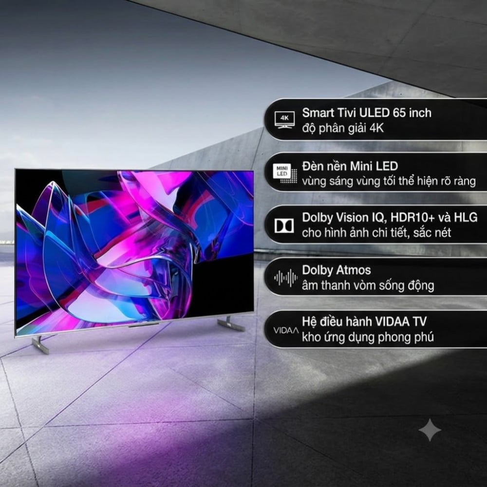 Smart tivi Uled Hisense 4K 65 inch 65U7K - Hàng chính hãng