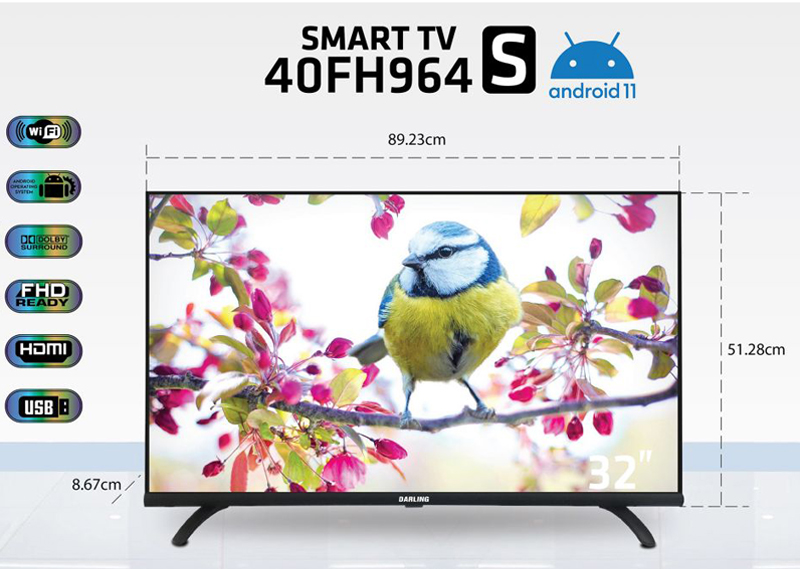 Smart Tivi Darling 40 inch Full HD 40FH964S - Hàng chính hãng