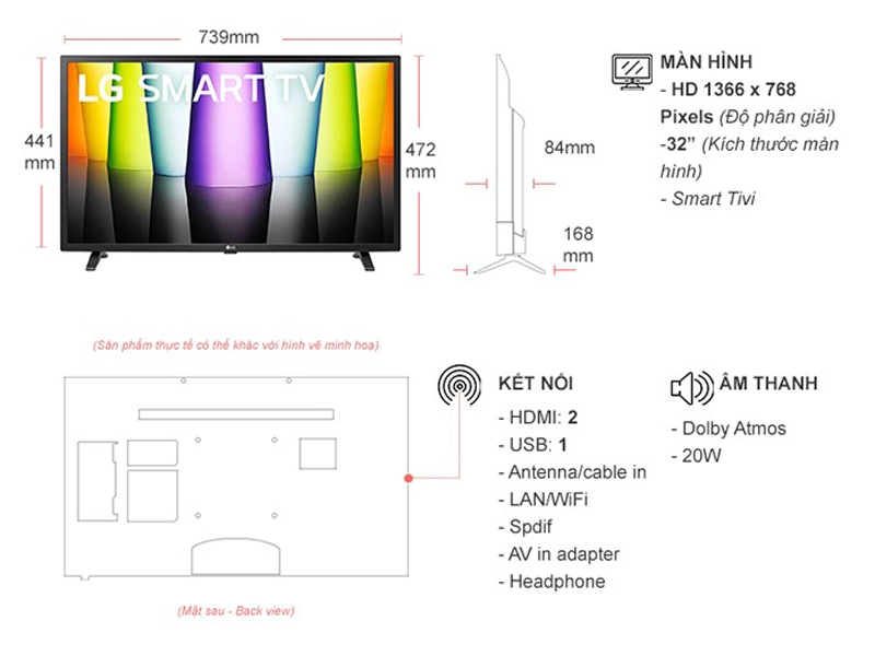 Smart Tivi LG 32 inch 32LQ636BPSA - Hàng chính hãng