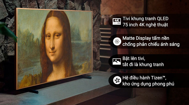 Smart tivi khung tranh the frame qled Samsung QA75LS03BA - Hàng chính hãng