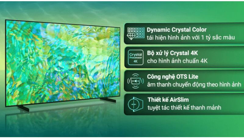 Smart tivi Samsung 4K 50 inch UA50DU8000 - Hàng chính hãng